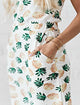 Women's Classic Striped Pineapple Print Short Sleeve Pocket Casual Midi Dresses by NENONA