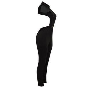 Black Solid Sexy Backless Bodycon Overalls Playsuit #Black SA-BLL55392 Women's Clothes and Jumpsuits & Rompers by Sexy Affordable Clothing