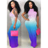 Gradient Color Open Back Sleeveless Maxi Dress #Sleeveless #Rainbow