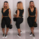 Sleeveless Solid Flounced Casual Suit #Black #Sleeveless #Two Piece #Flounced SA-BLL282638-2 Sexy Clubwear and Pant Sets by Sexy Affordable Clothing