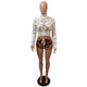 White Floral Embroidered Bell Long Sleeves Crop Top #White #Long Sleeve #Floral #Crop #Mock Nec SA-BLL703 Women's Clothes and Blouses & Tops by Sexy Affordable Clothing