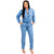 Fashion Motorsport Bandage Denim Jumpsuit #Long Sleeve #Denim #Bandage SA-BLL55607 Women's Clothes and Jumpsuits & Rompers by Sexy Affordable Clothing
