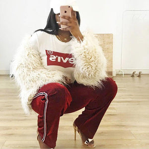 Shelby Red Glitter Stripe Trousers #Red #Pants SA-BLL614-1 Women's Clothes and Pants and Shorts by Sexy Affordable Clothing