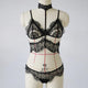 Black See-Through Lace Detail Halter Sexy Lingerie Set #Black #Two Piece SA-BLL3062 Out Of Stock by Sexy Affordable Clothing