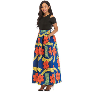 African Print Short Sleeve Blouse and Long Skirt #Short Sleeve #Two Piece #Print #Dashiki #African SA-BLL2432-4 Sexy Clubwear and Skirt Sets by Sexy Affordable Clothing