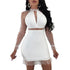 Cecilia White Pearl Mini Dress #White #
