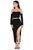 Black Plain 2-in-1 Boat Neck Sexy Nylon Midi Dress  SA-BLL28149-2 Fashion Dresses and Midi Dress by Sexy Affordable Clothing