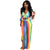 Colorful Strippes Top and Pants #Two Pieces #Striped #Colorful SA-BLL282659 Sexy Clubwear and Pant Sets by Sexy Affordable Clothing