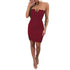 Women's Red Sexy Wrap Bodycon Dress #Sleeveless #Strapless