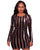 Rose Gold Sequins Black Velvet Long Sleeves Lace Up Belted Dress #Mini Dress #Black #Rose Gold SA-BLL2110-2 Fashion Dresses and Mini Dresses by Sexy Affordable Clothing