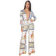 Deep V Digital Print Jumpsuit With Wide Leg #Jumpsuit #Deep V #Print SA-BLL55462-2 Women's Clothes and Jumpsuits & Rompers by Sexy Affordable Clothing