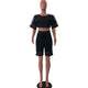 Hollow Out Black Mesh Crop Top And Shorts #Black #Mesh #Two Piece SA-BLL282536 Sexy Clubwear and Pant Sets by Sexy Affordable Clothing