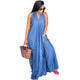 Denim Jean Overload Halter Dress #Halter #V-Neck #Denim SA-BLL51187 Fashion Dresses and Maxi Dresses by Sexy Affordable Clothing