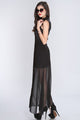 Black Netted Cut Out Mock Neck Sexy Maxi Dress  SA-BLL5100 Fashion Dresses and Maxi Dresses by Sexy Affordable Clothing