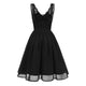 Lace Upper Backless Sleeveless Skater Dress #Lace #Black #Sleeveless #Zipper SA-BLL36208-4 Fashion Dresses and Midi Dress by Sexy Affordable Clothing