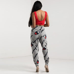 Women Loose Printing Sports Joggers #Grey SA-BLL435-1 Women's Clothes and Pants and Shorts by Sexy Affordable Clothing