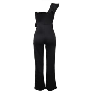 One-shoulder Wrapless Ruffles Romper #Black #Ruffle SA-BLL55167-1 Women's Clothes and Jumpsuits & Rompers by Sexy Affordable Clothing