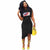 Casual Round Neck Fag Printed Ruffle Black Dress #Black #Ruffle #Printed SA-BLL36220-2 Fashion Dresses and Midi Dress by Sexy Affordable Clothing