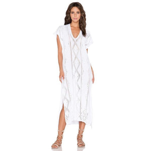 Goddis Alisha Caftan Dress in White #Beach Dress #White # SA-BLL3716 Sexy Swimwear and Cover-Ups & Beach Dresses by Sexy Affordable Clothing