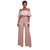 Clarisse Taupe Embroidery Ruffle Top Strapless JumpsuitSA-BLL55333-3 Women's Clothes and Jumpsuits & Rompers by Sexy Affordable Clothing
