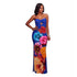 Mahana Royal-Blue Multi-Color Floral Print Maxi Dress #Maxi Dress #Blue