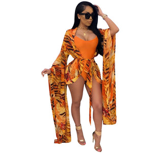 Orange Printed One-Piece Swimwear & Cover Up  SA-BLL3086 Sexy Lingerie and Bra and Bikini Sets by Sexy Affordable Clothing