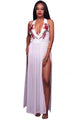 Dawn White Floral Embroidery Romper Maxi Dress  SA-BLL51402 Fashion Dresses and Maxi Dresses by Sexy Affordable Clothing