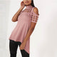 Hollow Out Back Split Slim Casual Tops #Pink #Top SA-BLL578-1 Women's Clothes and Blouses & Tops by Sexy Affordable Clothing