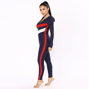 Splicing Hooded One-piece Jumpsuit Pants #Hooded SA-BLL55394 Women's Clothes and Jumpsuits & Rompers by Sexy Affordable Clothing