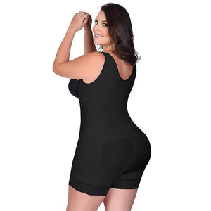 Lace Hem Underbust Seamless Butt Lifter Body Shpaer With Side Zipper #Black #Bodysuit #Shaper #Plus Size SA-BLL42723-1 Women's Clothes and Bodysuits by Sexy Affordable Clothing