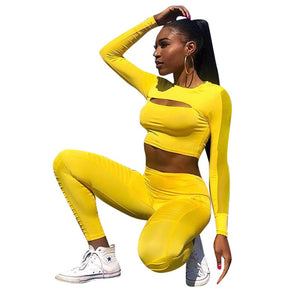 Mesh Yoga suit #Mesh #Two Piece SA-BLL282444-2 Sexy Clubwear and Pant Sets by Sexy Affordable Clothing