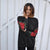 Round Neck Long Sleeve Regular Floral Sweatshirt #Black #Top #Sweatshirt SA-BLL643-2 Women's Clothes and Blouses & Tops by Sexy Affordable Clothing
