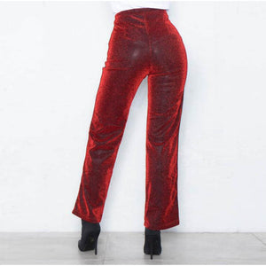 Shelby Red Glitter Stripe Trousers #Red #Pants SA-BLL614-1 Women's Clothes and Pants and Shorts by Sexy Affordable Clothing