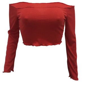 Fashion Off Shoulder Wrapped Bodycon Shirt Tops #Red #Off Shoulder #Wrapped SA-BLL699-4 Women's Clothes and Blouses & Tops by Sexy Affordable Clothing