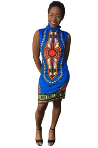 Ethnic Style Round Neck Sleeveless Totem Printed Mini Dress  SA-BLL28072-3 Fashion Dresses and Mini Dresses by Sexy Affordable Clothing