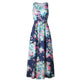 Navy Floral Print Racerback Maxi Dress with Side Pockets #Navy SA-BLL51418-1 Fashion Dresses and Maxi Dresses by Sexy Affordable Clothing