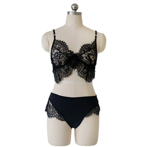 Lace Sexy Lingerie Two Piece Set #Black SA-BLL3172-1 Sexy Lingerie and Bra and Bikini Sets by Sexy Affordable Clothing