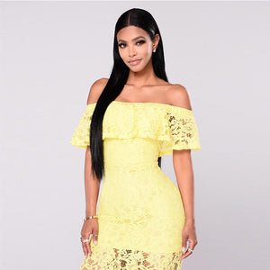 Off the Shoulder Lace Maxi Dress #Maxi Dress #Yellow SA-BLL51425-1 Fashion Dresses and Evening Dress by Sexy Affordable Clothing