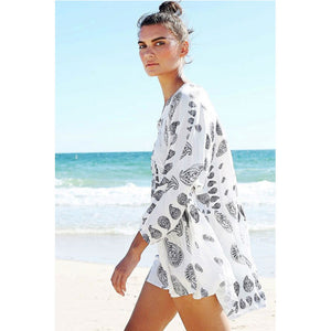 Printed Bandage V-neck Long Sleeves Cover-ups #V-Neck #Printed #Bandage SA-BLL38498 Sexy Swimwear and Cover-Ups & Beach Dresses by Sexy Affordable Clothing