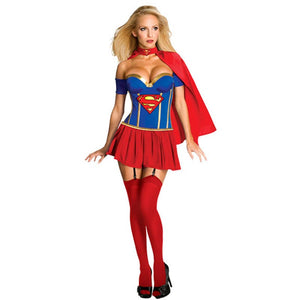 Adult Supergirl Corset Halloween Costume #Red #Adult Supergirl Costume SA-BLL1043 Sexy Costumes and Superhero Costumes by Sexy Affordable Clothing
