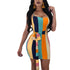 Renata Striped Mini Dress #Zipper #Stretchy