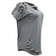 Womens Plus Size Ripped Cut Out Plain Short Sleeve T Shirt Grey #Grey SA-BLL493-3 Women's Clothes and Women's T-Shirts by Sexy Affordable Clothing