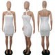 Halterneck Beaded Bandage Bodycon Dress #White # SA-BLL28150 Fashion Dresses and Mini Dresses by Sexy Affordable Clothing