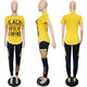 Short Sleeve Graphic Print Round Neck Stylish Regular Set #Short Sleeve #Round Neck SA-BLL28191 Sexy Clubwear and Pant Sets by Sexy Affordable Clothing