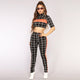 White and Black Checks Crop Pant Set #Two Piece #Crop SA-BLL282464-1 Sexy Clubwear and Pant Sets by Sexy Affordable Clothing