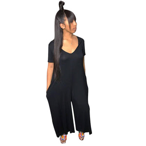 Short Sleeve Wide Leg Hooded Jumpsuit #V Neck #Short Sleeve #Hooded SA-BLL55574 Women's Clothes and Jumpsuits & Rompers by Sexy Affordable Clothing