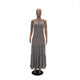 Solid Sleeveless Maxi Pleated Dress #Grey #Sleeveless SA-BLL51182-1 Fashion Dresses and Maxi Dresses by Sexy Affordable Clothing