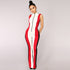 Push To Start Colorblock Jumpsuit - Black/Red #Jumpsuit #Sleeveless #Zipper #Mock Neck