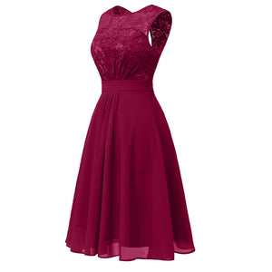 Sleeveless O-Neck Lace Upper A-line Prom Dress #Lace #Sleeveless #A-Line #Round Neck SA-BLL36270-3 Fashion Dresses and Skater & Vintage Dresses by Sexy Affordable Clothing