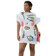 White Stylish Printed Mesh Flounced Sleeve Shirt Dress #Short Sleeve SA-BLL2187-2 Fashion Dresses and Mini Dresses by Sexy Affordable Clothing